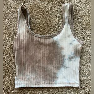 Light Brown Marble Crop Tank Top
